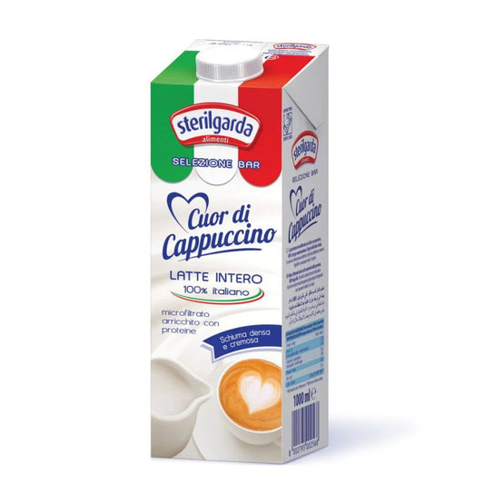 Sterilgarda - Latte intero per cappuccino con tappo 1lt confezione da 10 pezzi