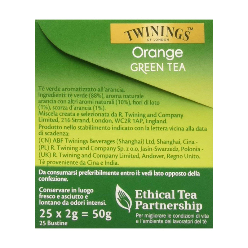 Twinings - Tè verde aromatizzato all'arancia 25 bustine