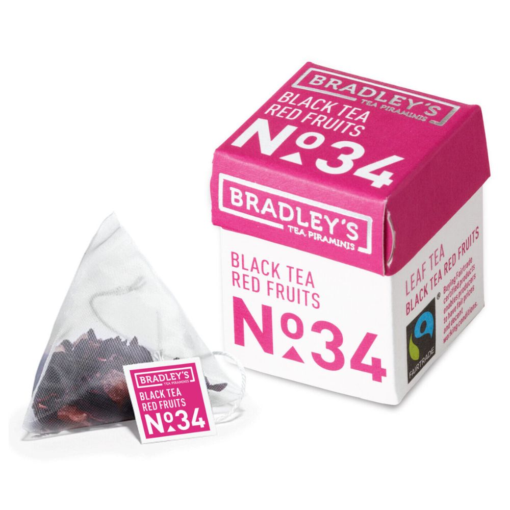 Bradley's - Tè Nero Frutti Rossi Piramidale No.34 Bio confezione da 30 bustine