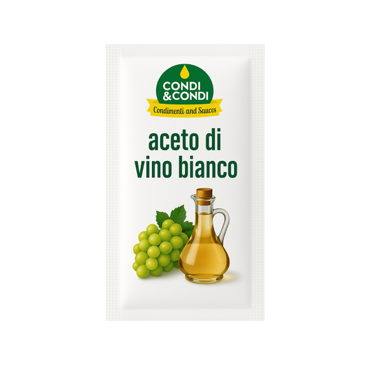 Condi&Condì - Aceto di vino bianco in 300 bustine da 5ml