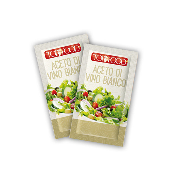 Top Food - Aceto di vino bianco in 300 bustine da 5ml