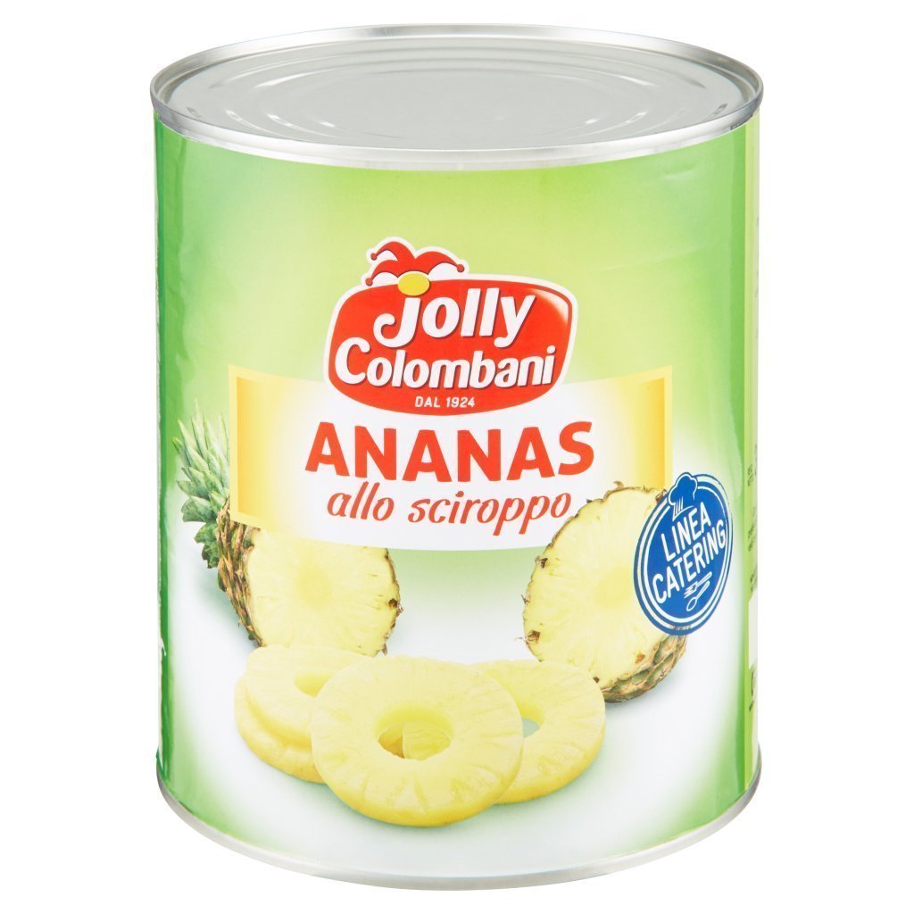 Jolly Colombani - Confezione da 6 Lattine di Ananas Sciroppato a Fette 3kg