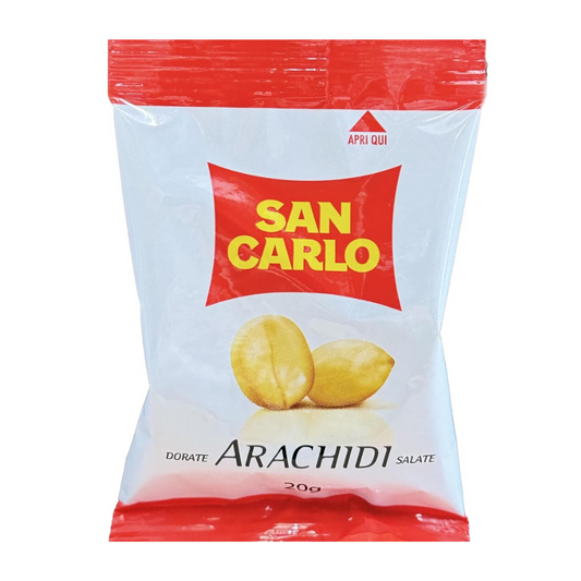 San Carlo - Confezione da 100 Bustine di Arachidi Tostate e Salate 20g