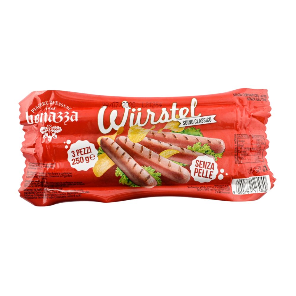 Bonazza - Wurstel di pollo e tacchino 250g confezione da 12