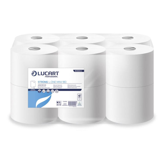 Lucart - carta igienica Mini Jumbo 180 Metri confezione da 12 rotoli