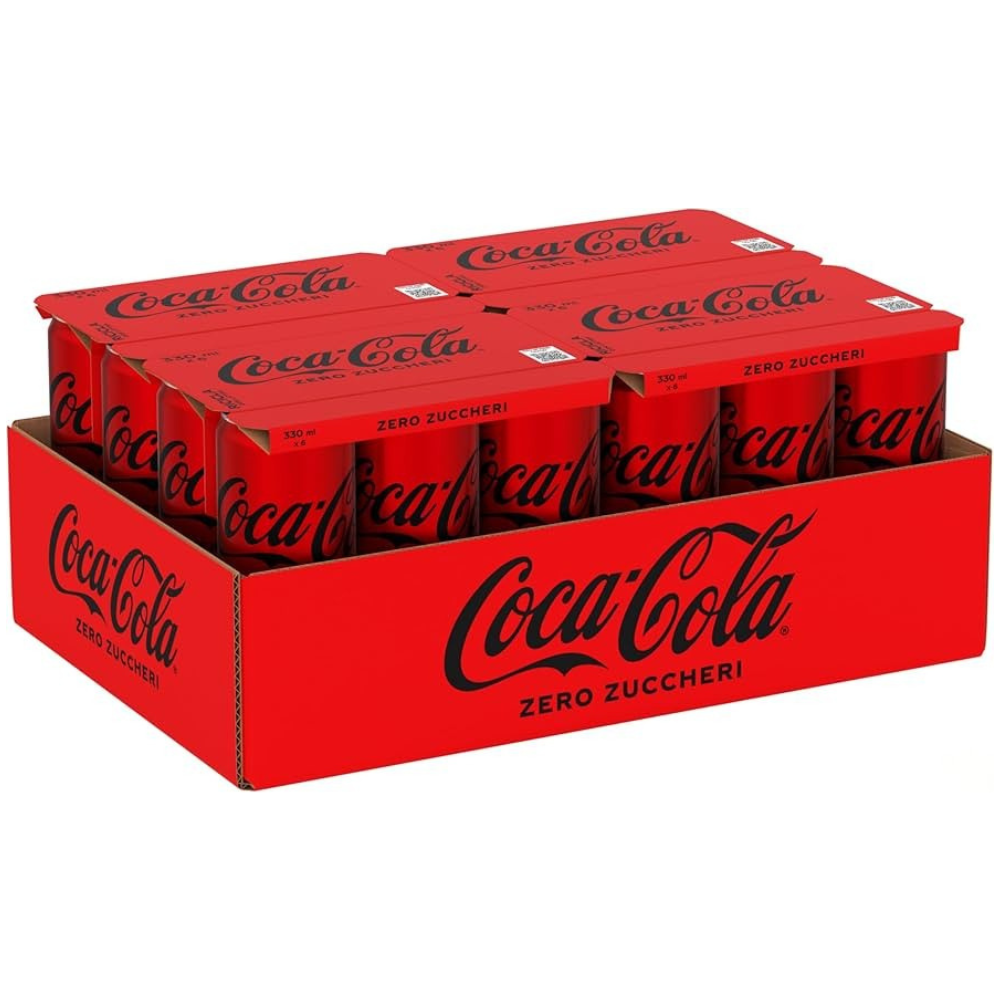Coca Cola Zero - Bevanda analcolica in lattina Zero zuccheri x 24 lattine