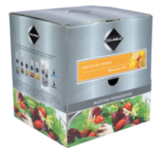 Colombus - Succo di limone in bustine monodose 100 pezzi da 5ml