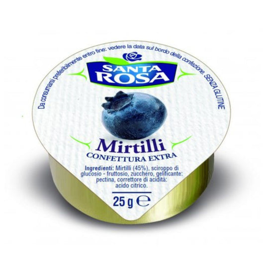 Santa Rosa - Confettura Mirtilli monoporzione 25g confezione da 120 pezzi