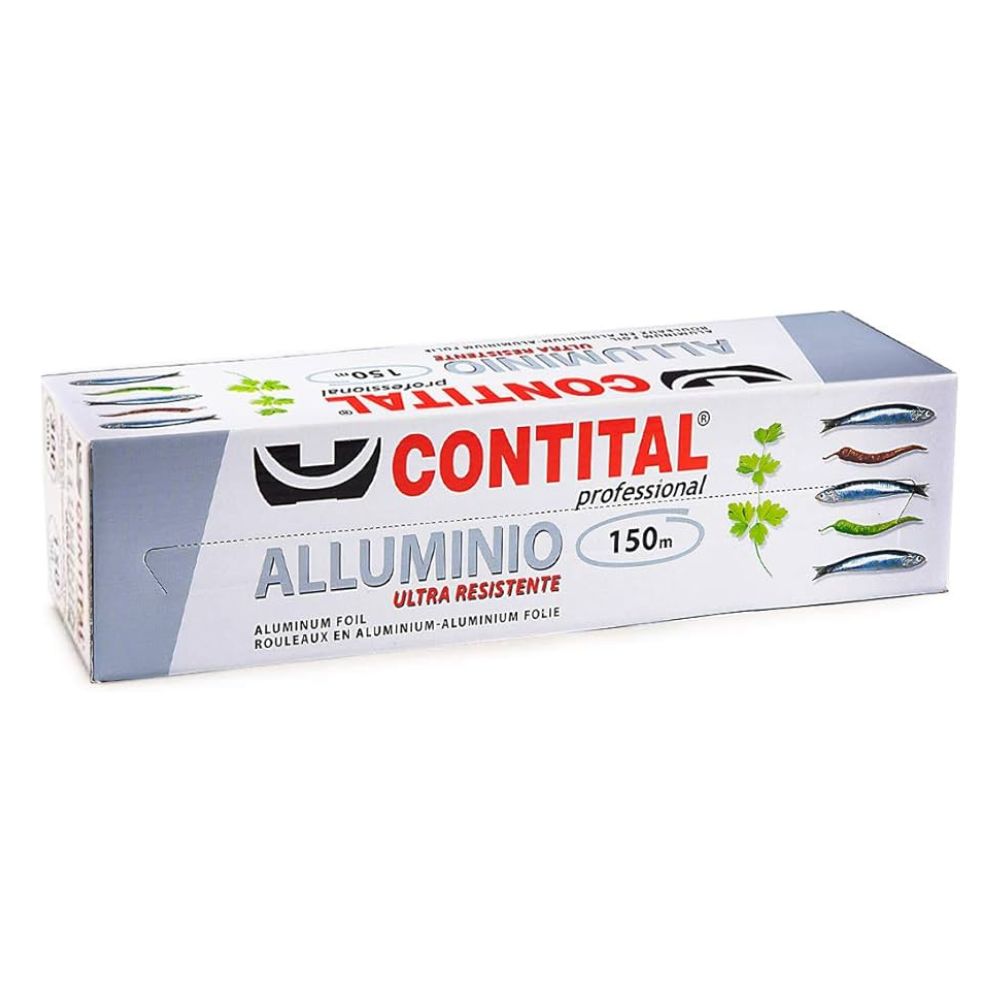 Contital -  Rotolo alluminio professionale per alimenti con astuccio 150 metri