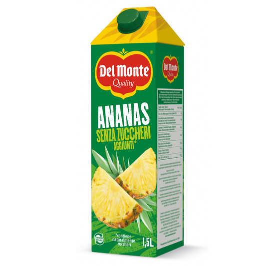 Del Monte - Succo Ananas in brick con tappo confezione da 8 brick da 1,5lt