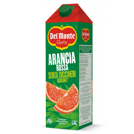 Del Monte - Succo Arancia rossa in brick con tappo confezione da 8 brick da 1,5lt