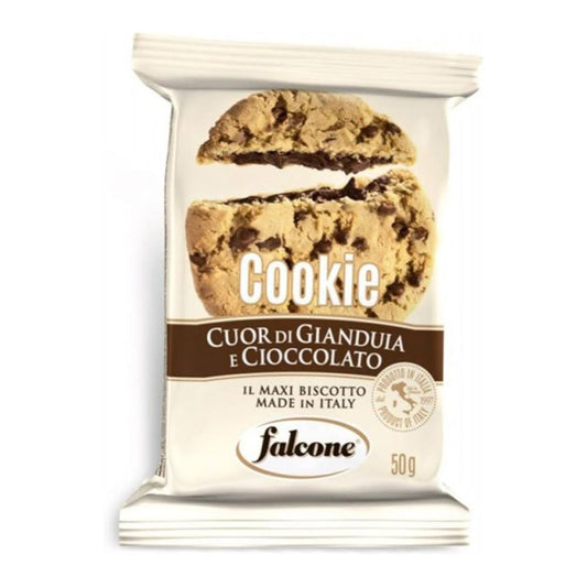 Falcone - Biscotto con cioccolato al latte ripieno di gianduia 40 cookies da 50gr