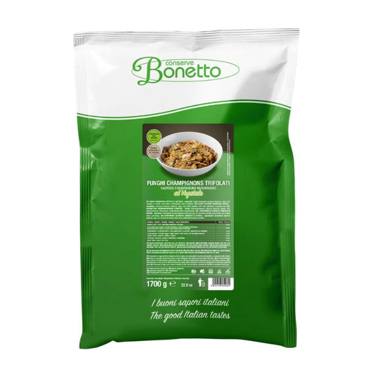 Conserve Bonetto - funghi champignon naturale in busta 1,7kg