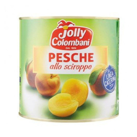 Jolly Colombani - Confezione da 6 Lattine di Pesche Sciroppate 3kg