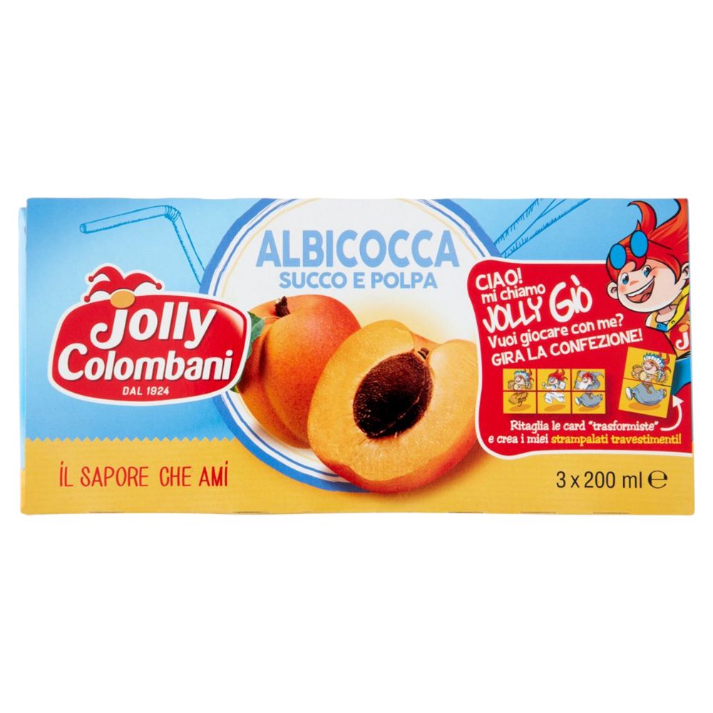 Jolly Colombani - Succo di Frutta all'albicocca in brick 220ml confezione da 24 pezzi