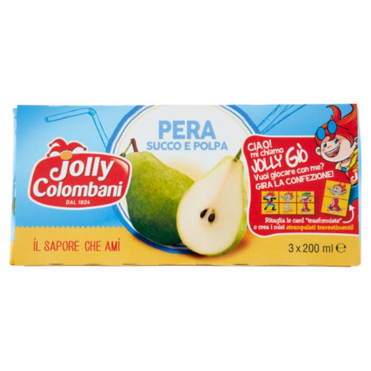 Jolly Colombani - Succo di Frutta alla pera in brick 220ml confezione da 24 pezzi