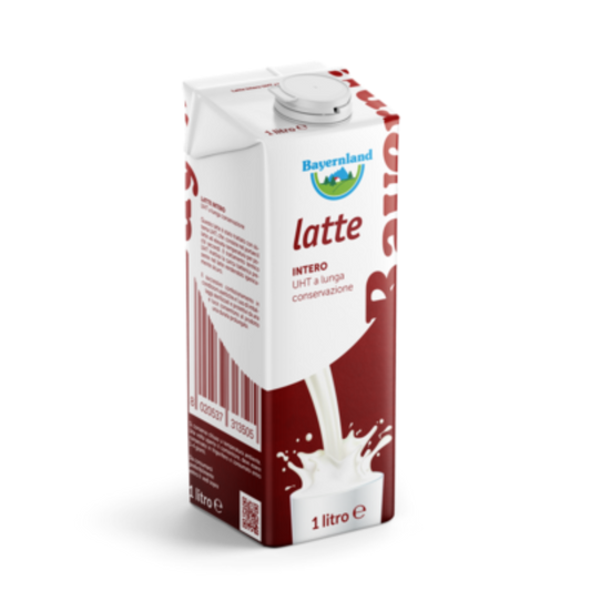 Bayernland - Latte intero UHT con tappo 1lt confezione da 12 pezzi