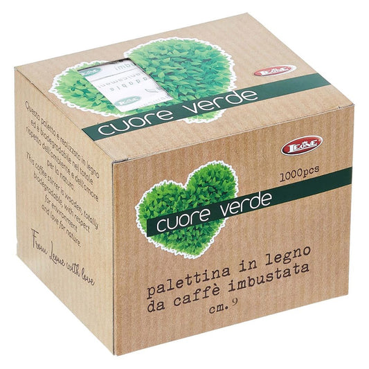 Leone - palette in legno per caffè in legno di betulla imbustate singolarmente 9cm confezione da 500 pezzi
