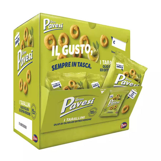 Pavesi - Tarallini classici all'olio extra vergine d'oliva 32gr confezione da 32 pezzi
