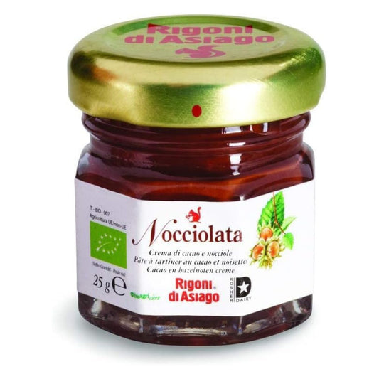 Rigoni di Asiago - Crema di cacao e nocciole BIO in vetro - 24 vasetti da 25gr