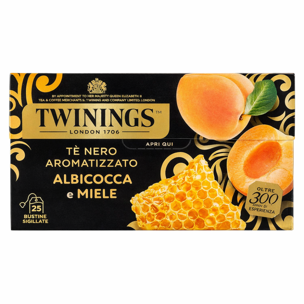 Twinings - Tè nero aromatizzato albicocca e miele 25 bustine