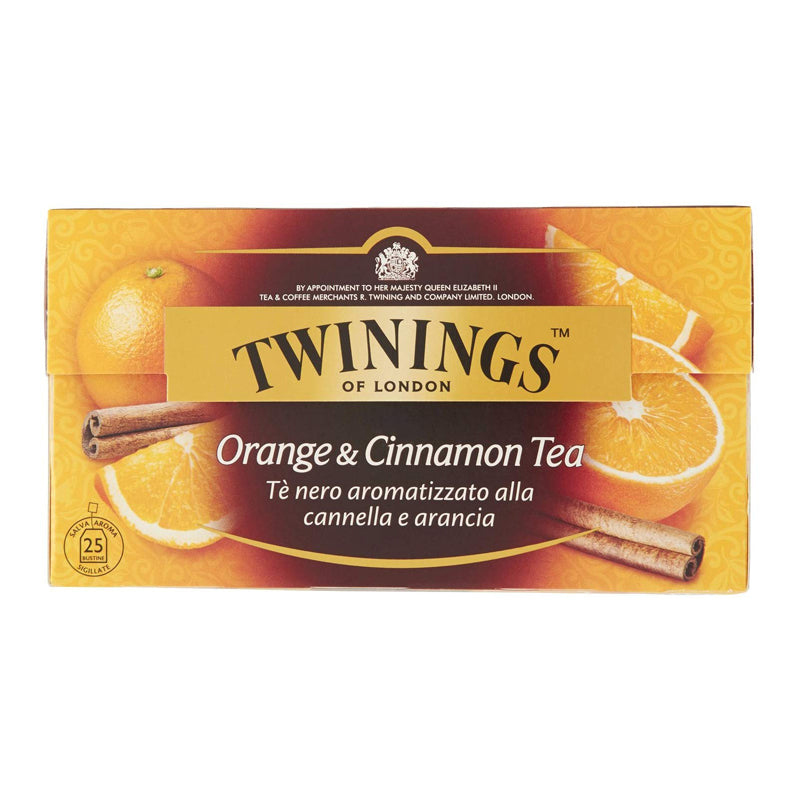 Twinings - Tè nero aromatizzato alla cannella e arancia 25 bustine