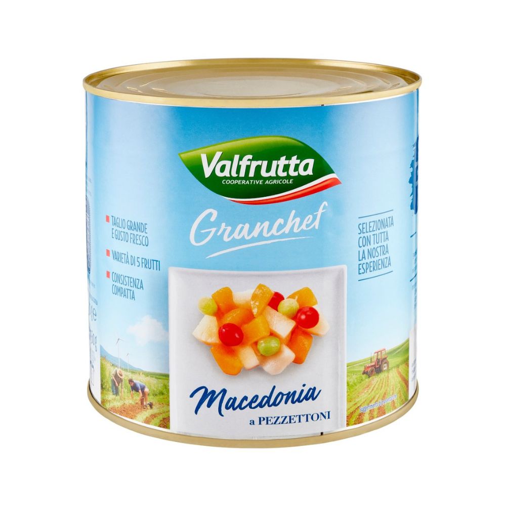Valfrutta - Macedonia sciroppata 1kg confezione da 6 pezzi