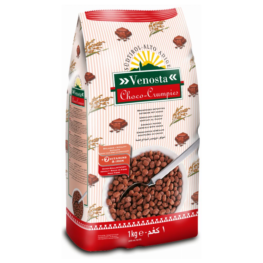 Venosta - Choco Crumpies delizioso e croccante riso soffiato al cacao 6 confezioni da 1kg